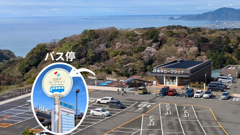 駿河湾と日本平ロープウェイ