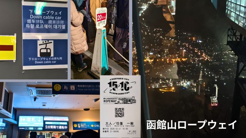 函館山ロープウェイ下り