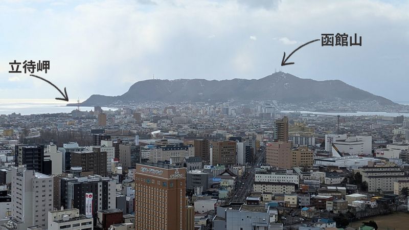 タワーから見える函館山